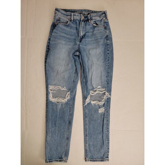 AMERICAN EAGLE Jeans Womens 4 Tapered Mom High Rise Distressed Strigid - Picture 2 of 11